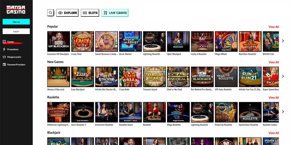Manga Casino mobiel